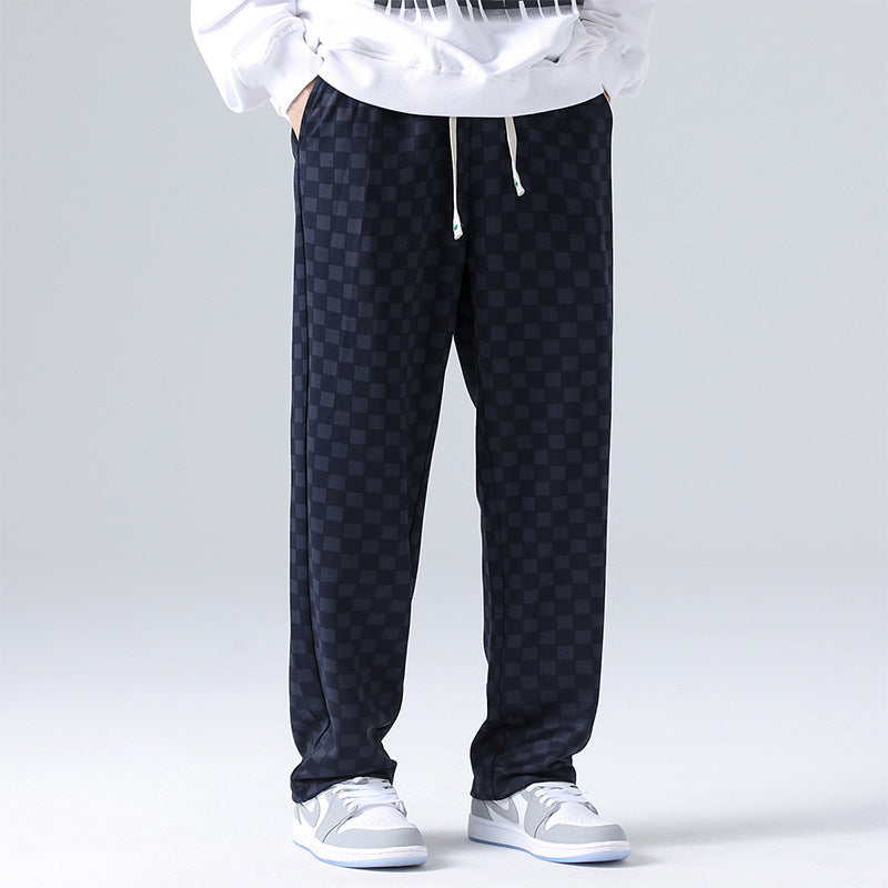 Tom Sanders Checkered Sweatpants Navy S